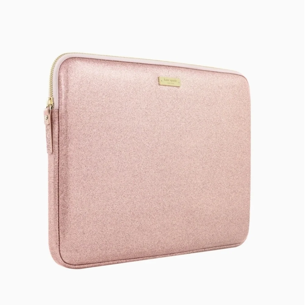Kate Spade Metallic Rose Gold Glitter 13 In Laptop Case